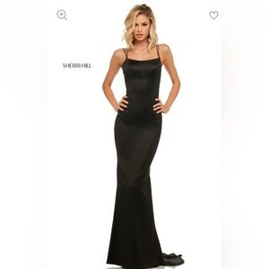 Sherri Hill #52613 Black Satin Prom/Formal Dress